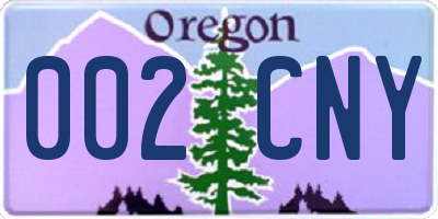 OR license plate 002CNY