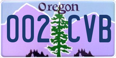 OR license plate 002CVB