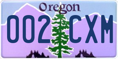 OR license plate 002CXM