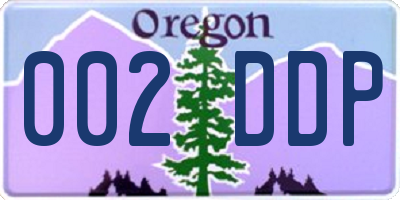 OR license plate 002DDP