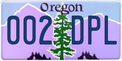 OR license plate 002DPL