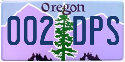 OR license plate 002DPS