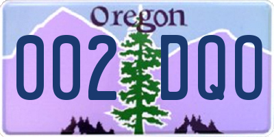 OR license plate 002DQO