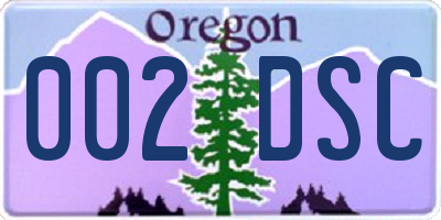 OR license plate 002DSC