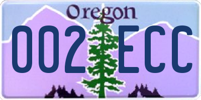 OR license plate 002ECC
