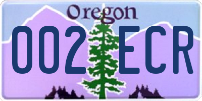 OR license plate 002ECR