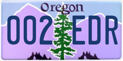 OR license plate 002EDR