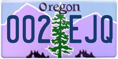 OR license plate 002EJQ