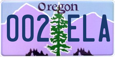 OR license plate 002ELA