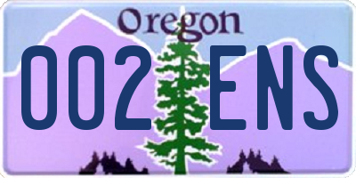 OR license plate 002ENS