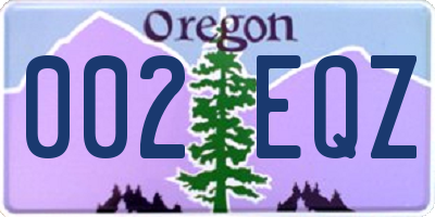 OR license plate 002EQZ