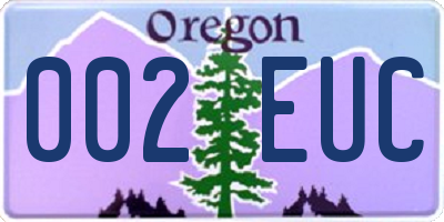 OR license plate 002EUC