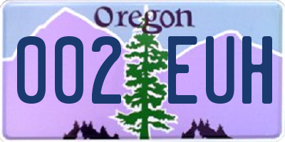 OR license plate 002EUH
