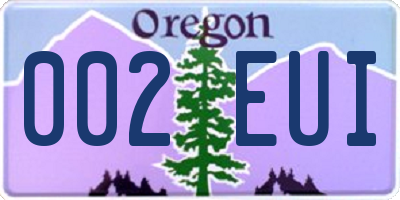 OR license plate 002EUI