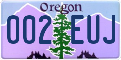 OR license plate 002EUJ