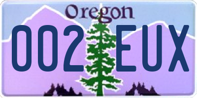 OR license plate 002EUX