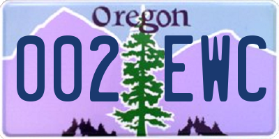 OR license plate 002EWC