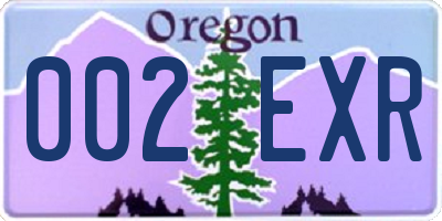 OR license plate 002EXR