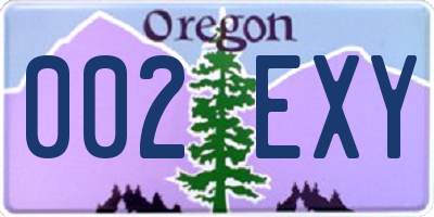 OR license plate 002EXY