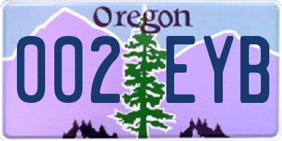 OR license plate 002EYB