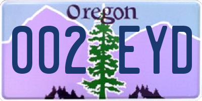 OR license plate 002EYD