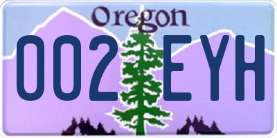 OR license plate 002EYH