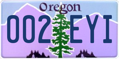 OR license plate 002EYI