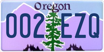 OR license plate 002EZQ