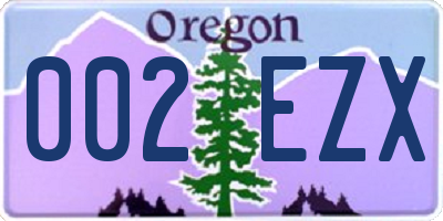 OR license plate 002EZX