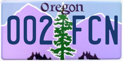 OR license plate 002FCN