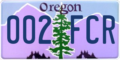 OR license plate 002FCR