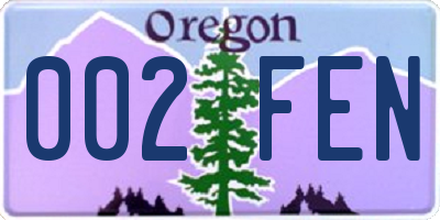 OR license plate 002FEN