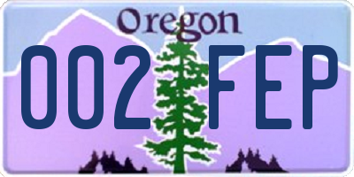 OR license plate 002FEP