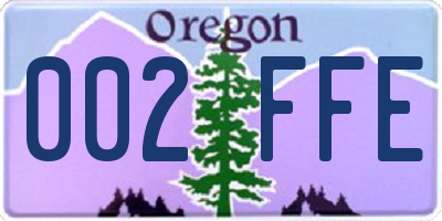 OR license plate 002FFE