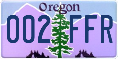 OR license plate 002FFR