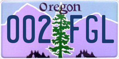 OR license plate 002FGL
