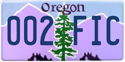 OR license plate 002FIC