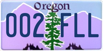 OR license plate 002FLL