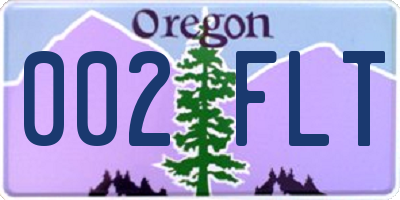 OR license plate 002FLT