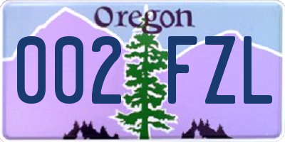 OR license plate 002FZL