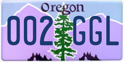 OR license plate 002GGL