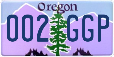 OR license plate 002GGP