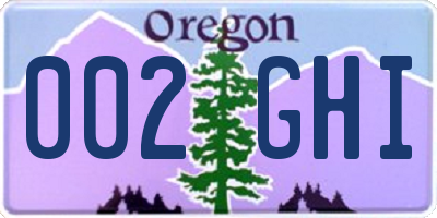 OR license plate 002GHI
