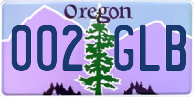 OR license plate 002GLB