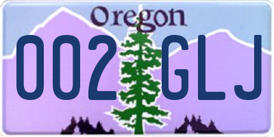OR license plate 002GLJ