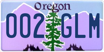 OR license plate 002GLM