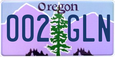 OR license plate 002GLN