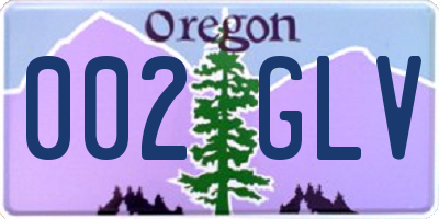 OR license plate 002GLV