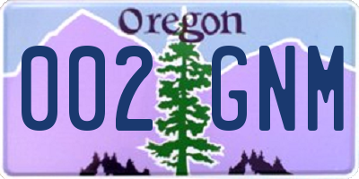 OR license plate 002GNM