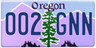 OR license plate 002GNN